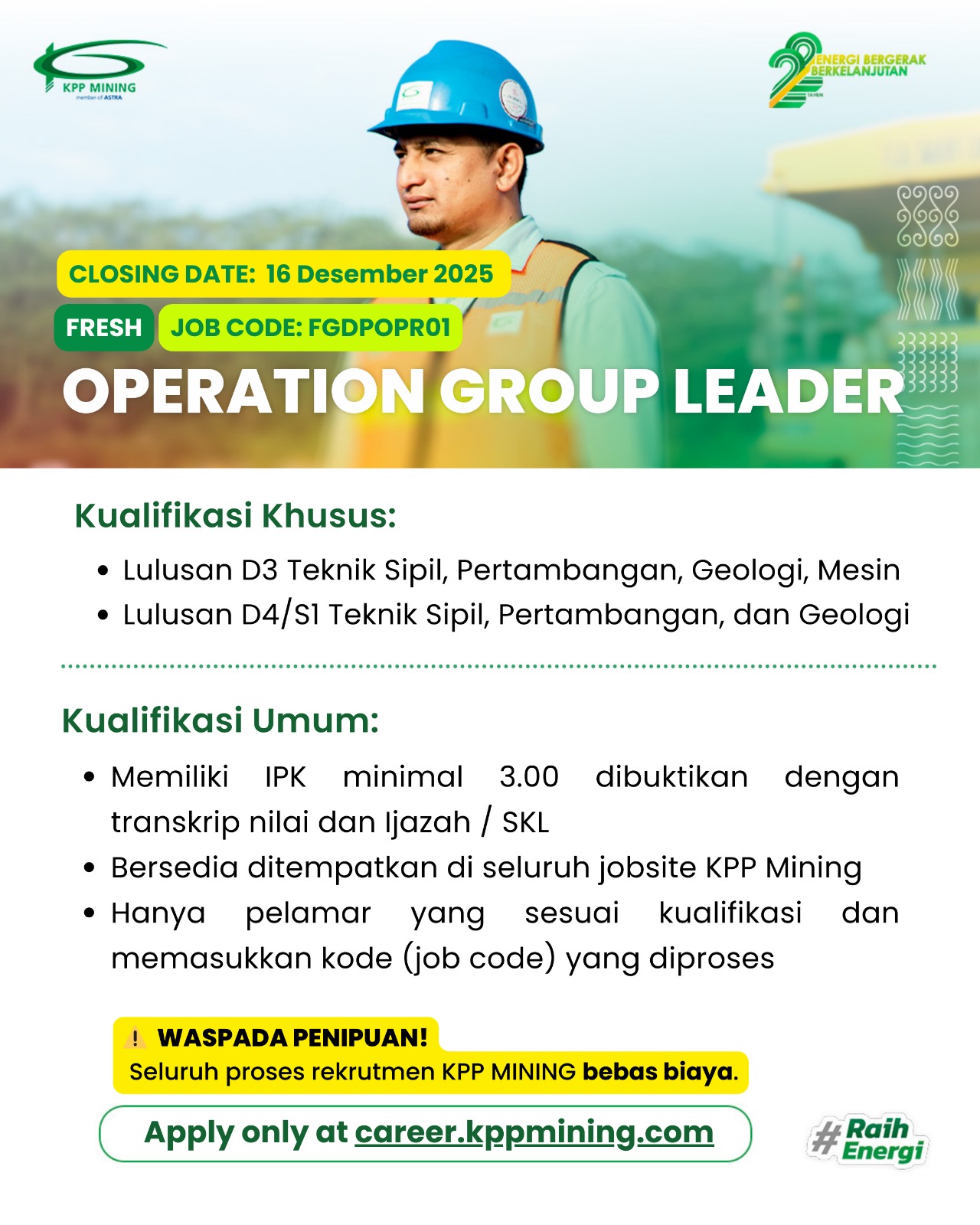 PENGUMUMAN LAPANGNA KERJA